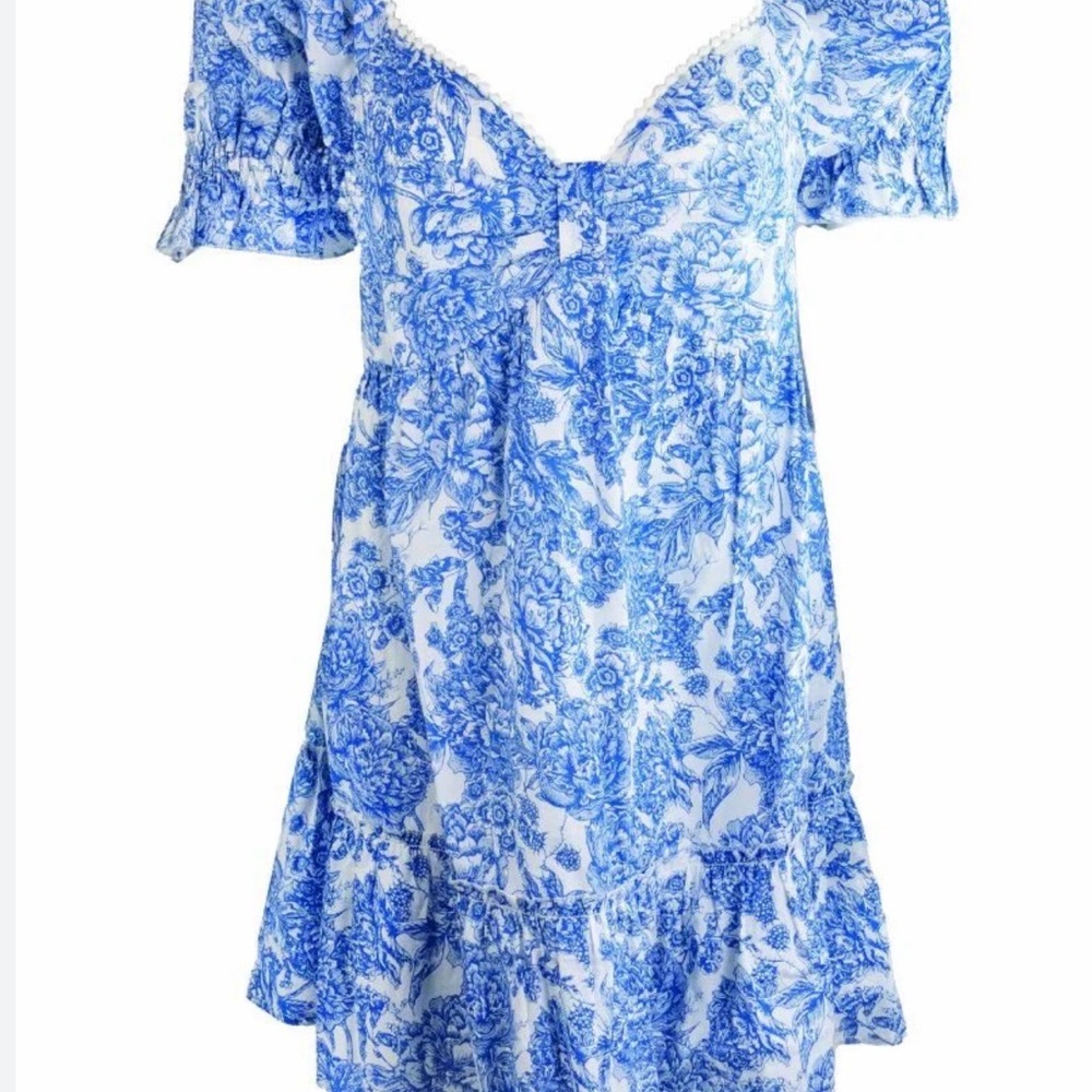 Simply Southern Blue Sweetheart Dress in Size L NWT